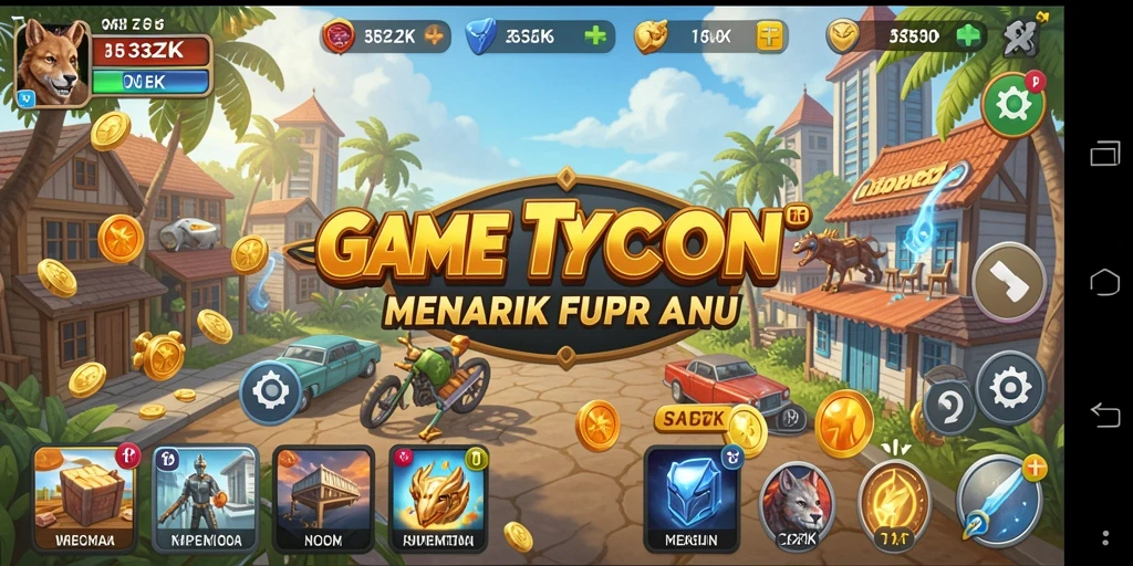 Screenshot gameplay 33ZK menampilkan aktivitas seru dalam membangun bisnis Tycoon.