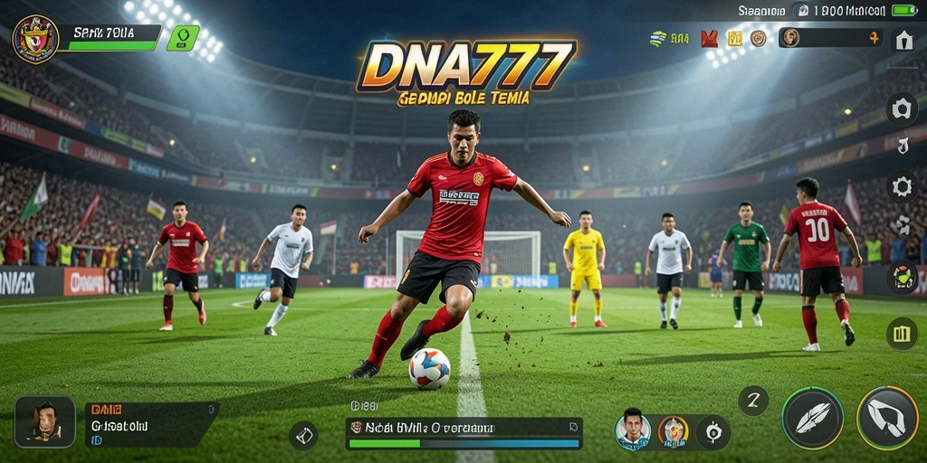 Tampilan luar biasa gameplay game sepak bola yang mendebarkan.