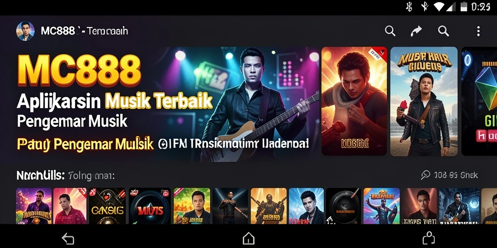 Tampilan permainan MC888 dengan antarmuka musik yang menarik.