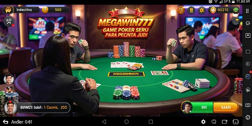 Tangkapan layar menarik dari permainan Poker di MEGAWIN777.