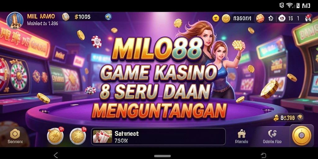 Tampilan seru gameplay Kasino di MILO88 dengan beragam pilihan permainan.