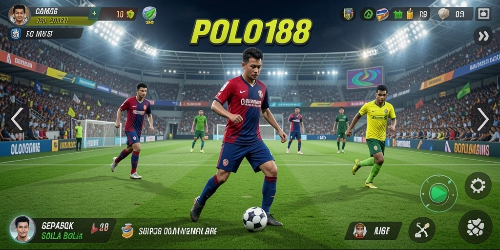 Tangkapan layar <strong>POLO188</strong> menampilkan aksi pertandingan sepak bola yang mendebarkan.