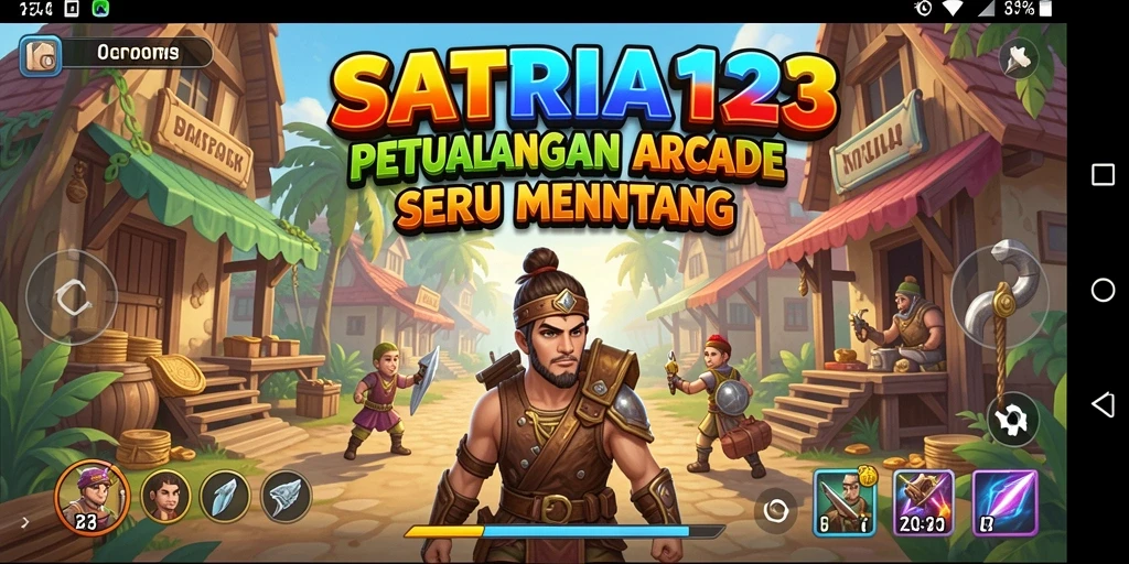 Tampilan gameplay seru dari SATRIA123 dengan aksi arcade yang menantang.
