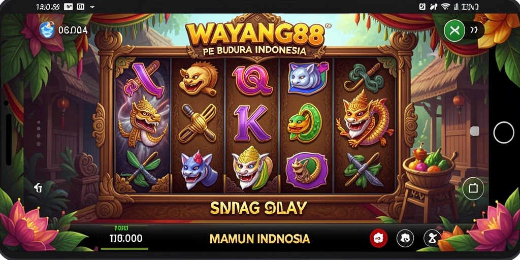 Screenshot utama WAYANG88 menampilkan gameplay slot yang seru dan menarik.