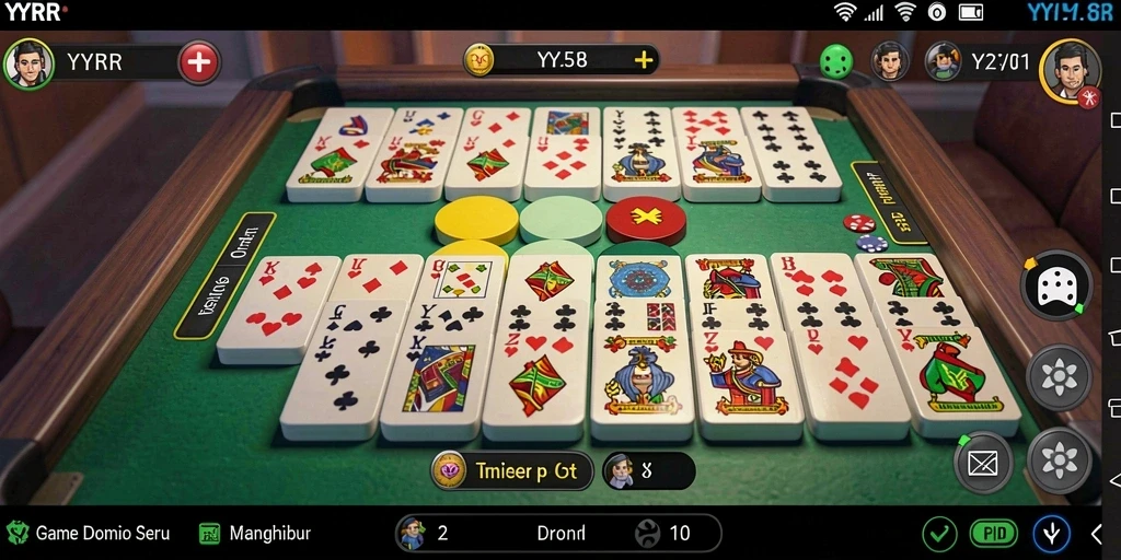 Tangkapan layar YYRR menampilkan aksi seru permainan Domino.